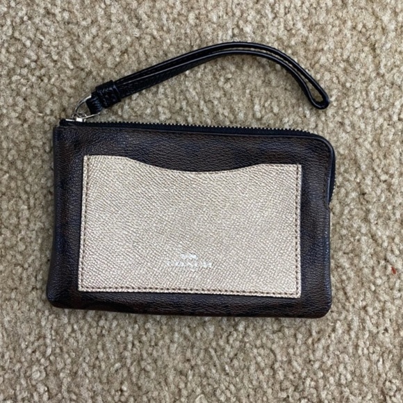 Coach Metallic Colorblock Signature Wristlet - Picture 1 of 3